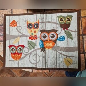 Owl Placemats Brown colorful Set of 2